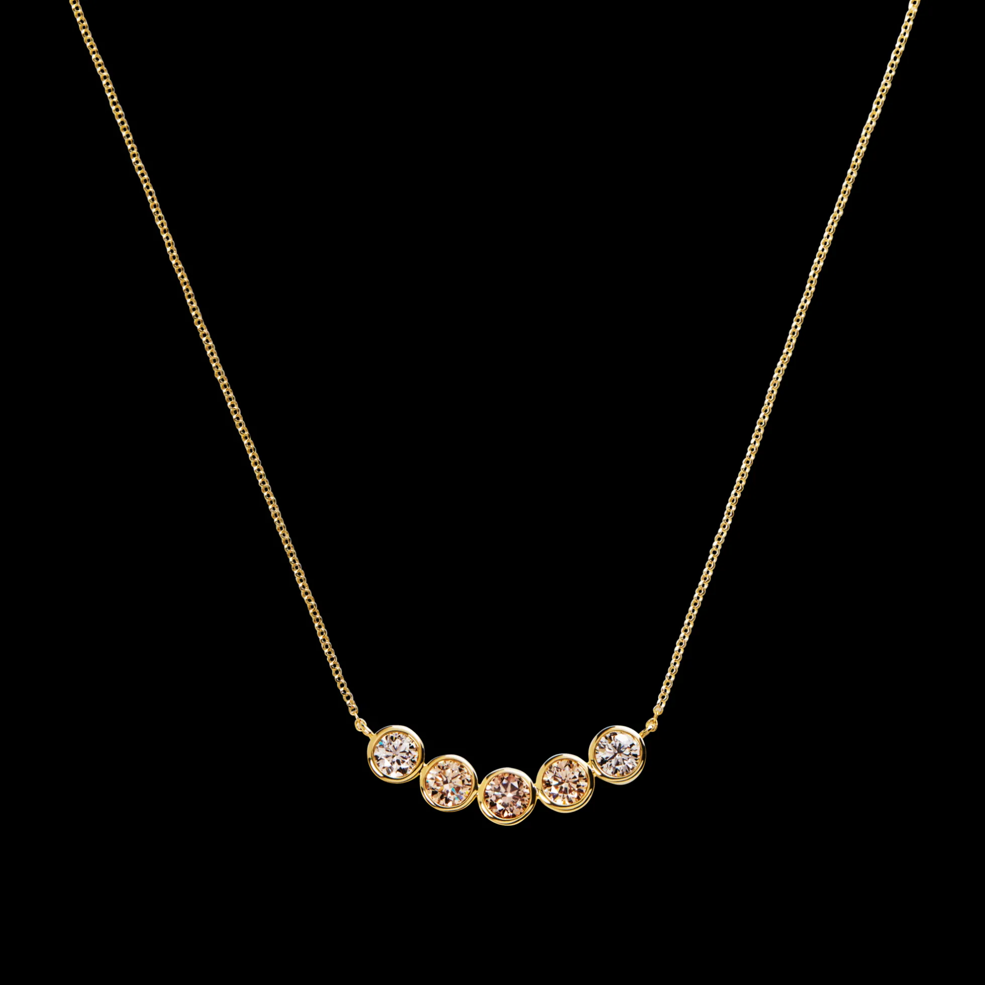 2 Carat Desert Diamond Curved Bar Necklace