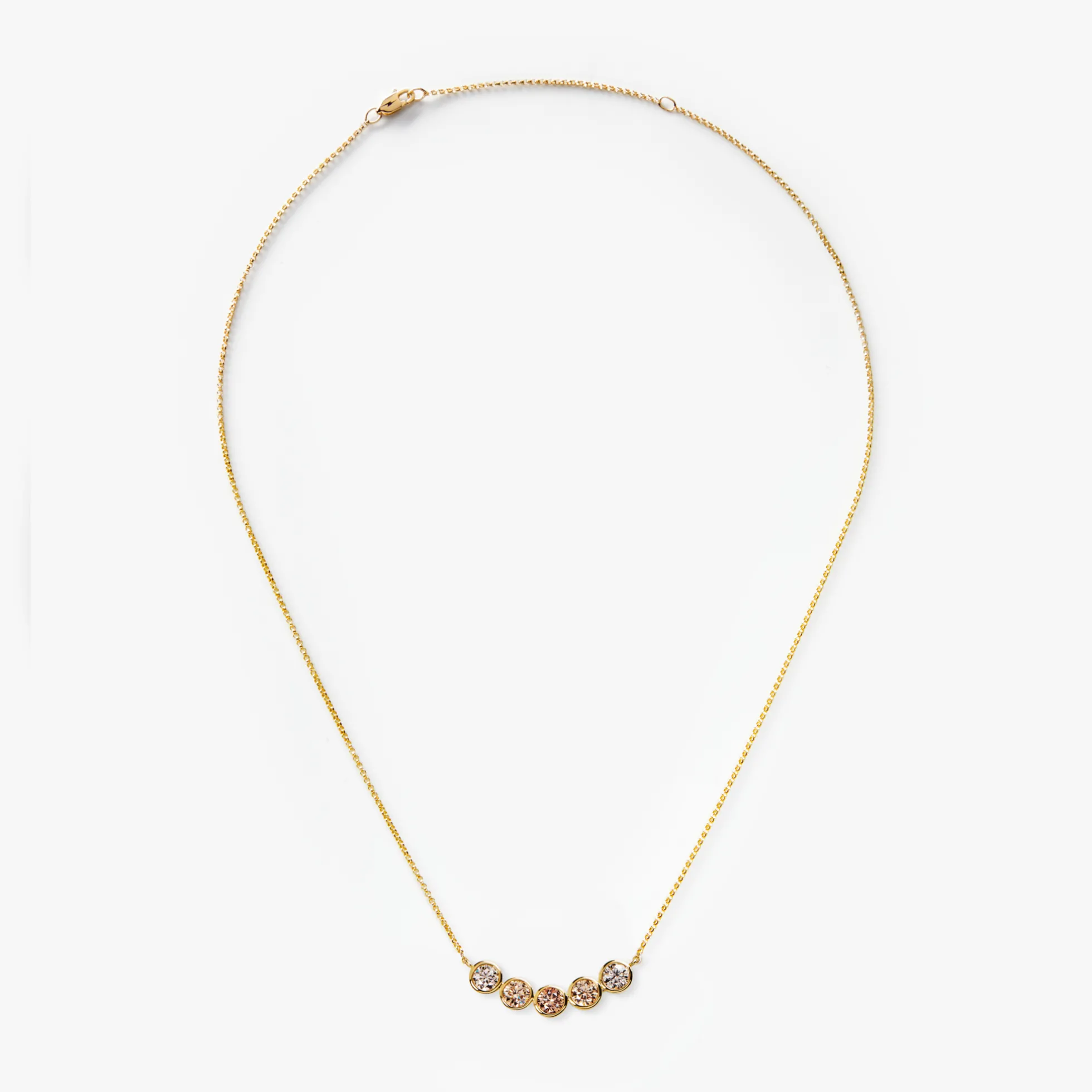 2 Carat Desert Diamond Curved Bar Necklace