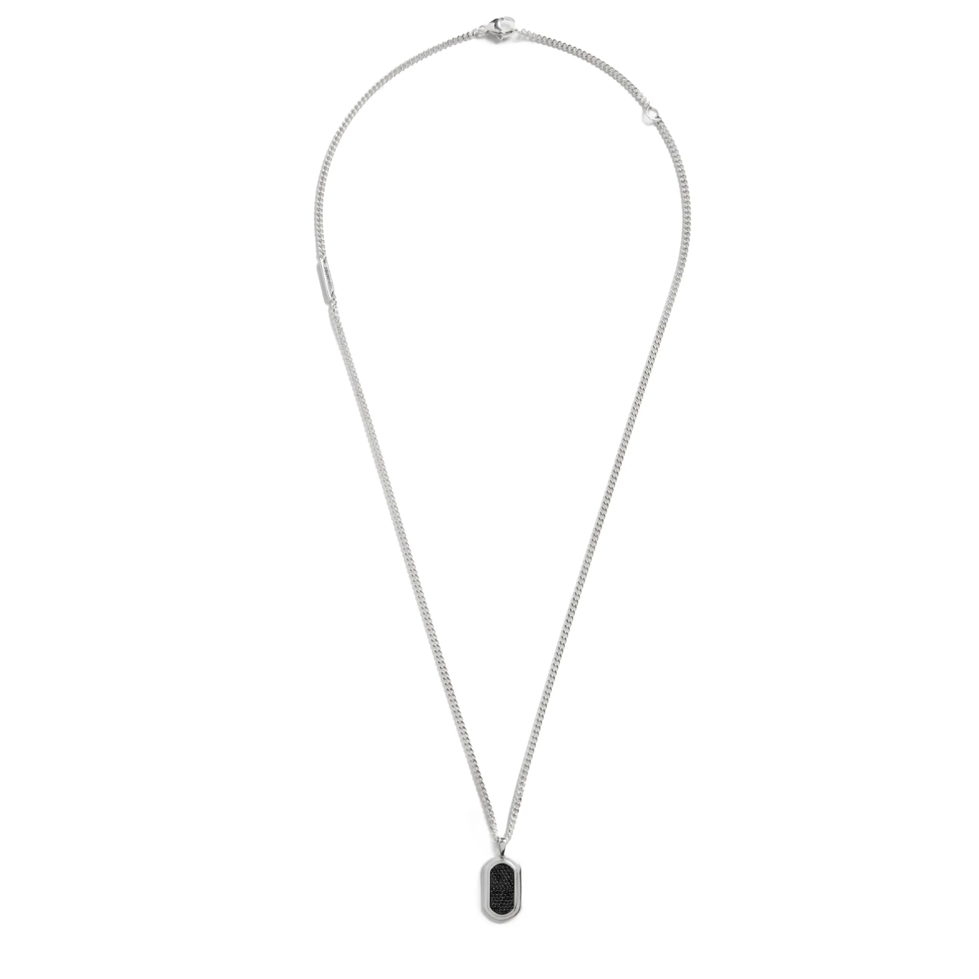 Black Diamond Pave Tag Necklace