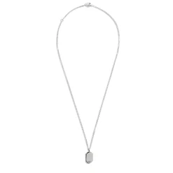 Black Diamond Pave Tag Necklace