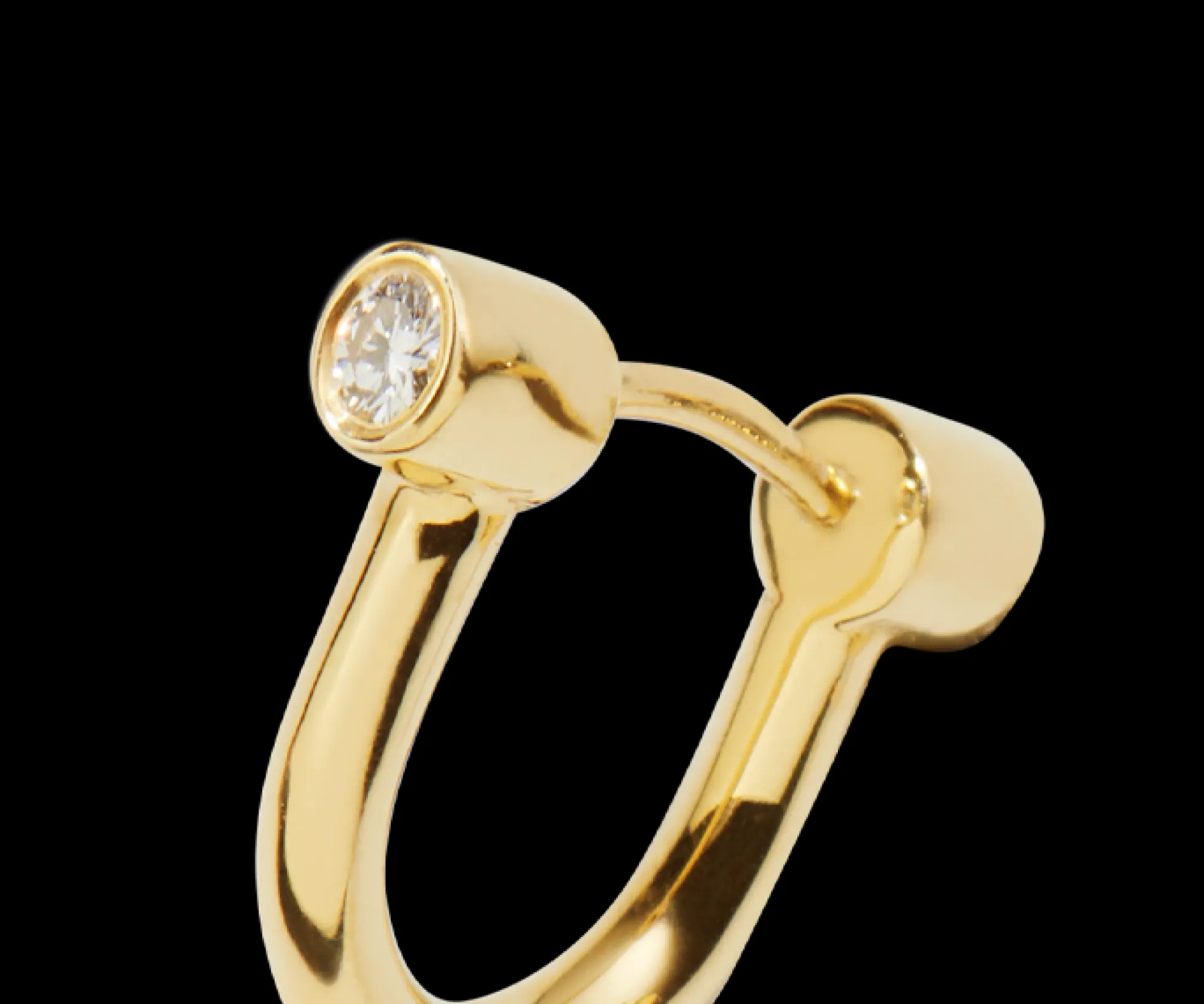 Diamond Bike Lock Huggie Earrings