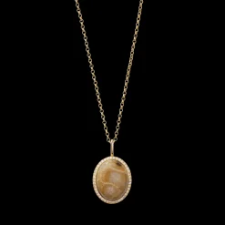 Diamond Pave Petoskey Necklace