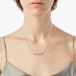 Diamond Pave Rivet Double Row Necklace