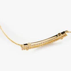 Diamond Pave Rivet Double Row Necklace