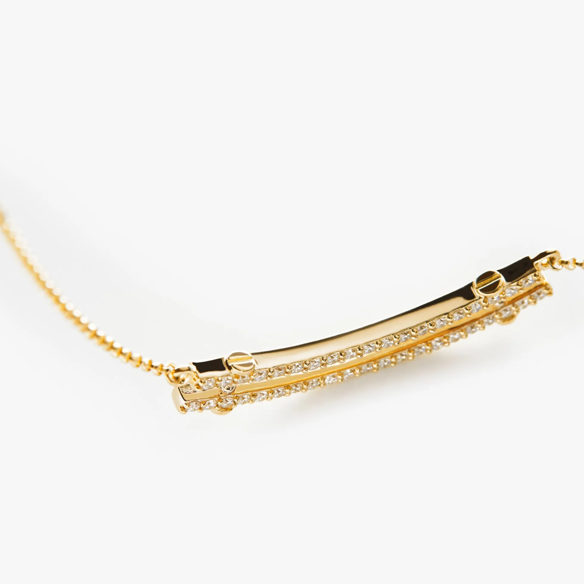 Diamond Pave Rivet Double Row Necklace
