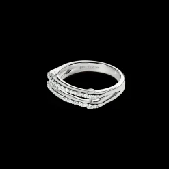 Diamond Pave Rivet Double Row Ring