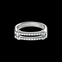 Diamond Pave Rivet Double Row Ring