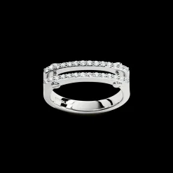 Diamond Pave Rivet Double Row Ring