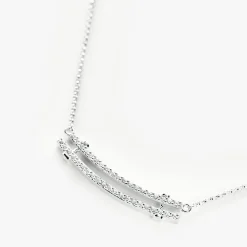 Diamond Pave Rivet Double Row Necklace