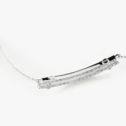 Diamond Pave Rivet Double Row Necklace