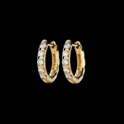 Diamond Petite Round Huggie Earrings