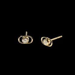 Diamond Rivet Oval Stud Earrings