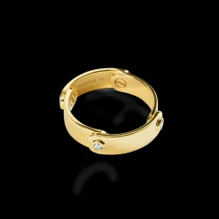 Diamond Rivet Plaque Ring