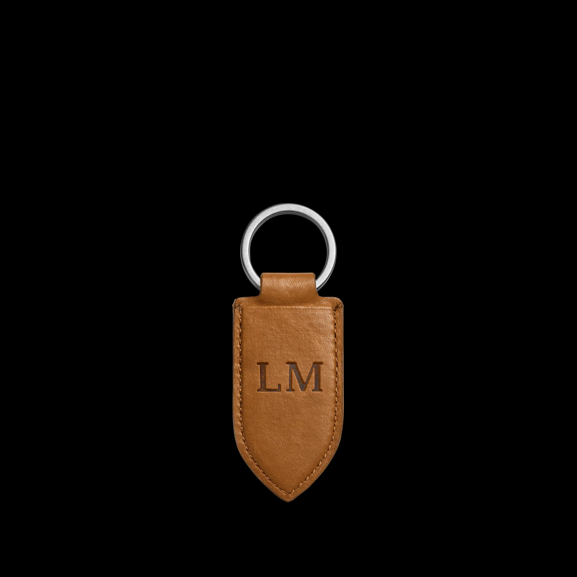 Leather Monogram Key Fob