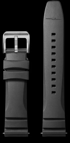 22mm Black Expandable Dive Rubber Watch Strap