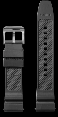22mm Black Expandable Dive Rubber Watch Strap