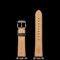 20mm Black Leather Apple Watch Strap