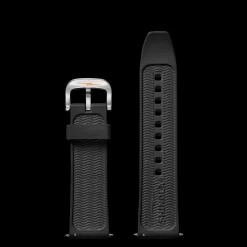 24mm Black Rubber Watch Strap