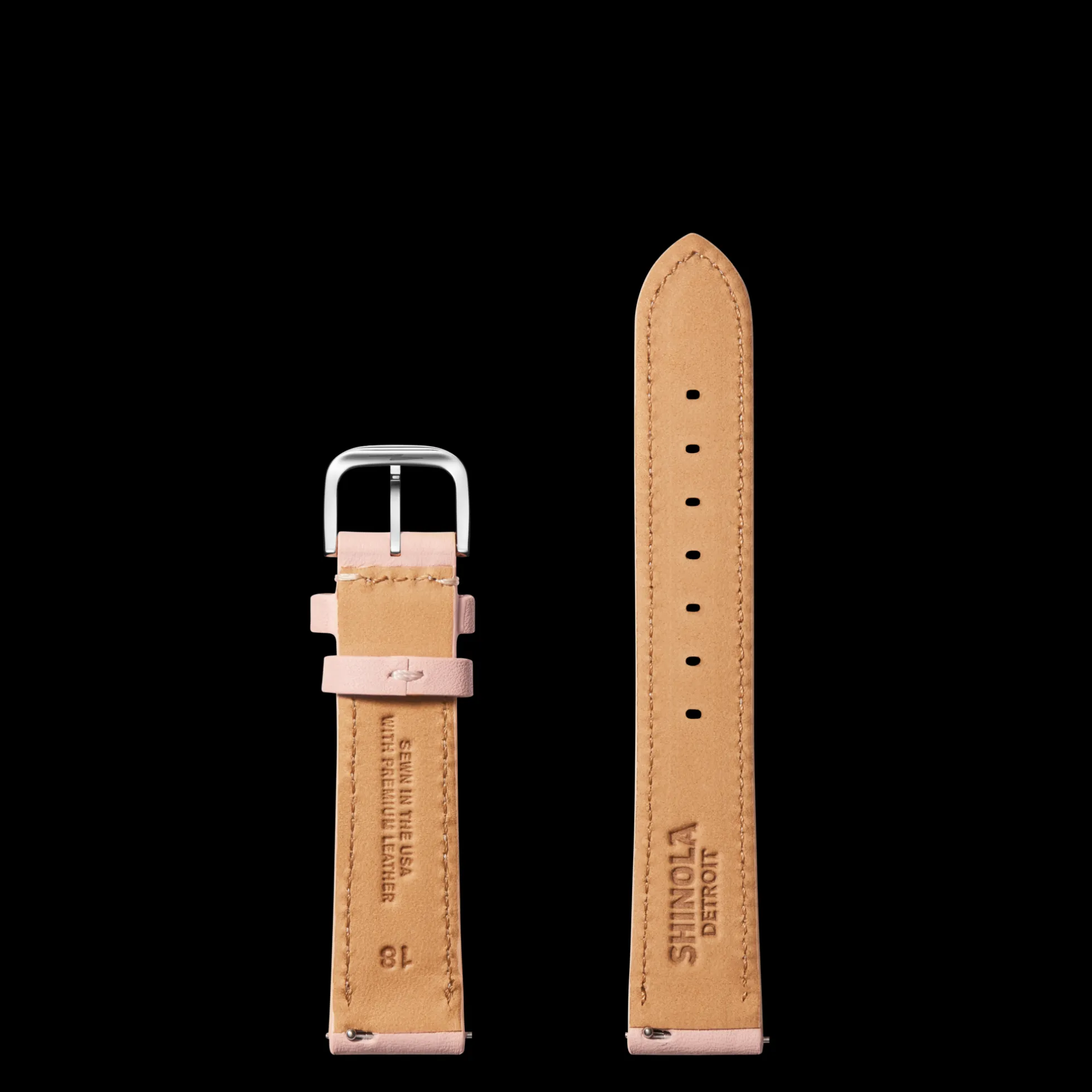 18mm Blush Leather Watch Strap
