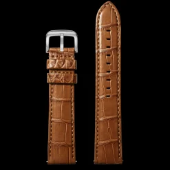 24mm Cognac Alligator Leather Watch Strap (Long)