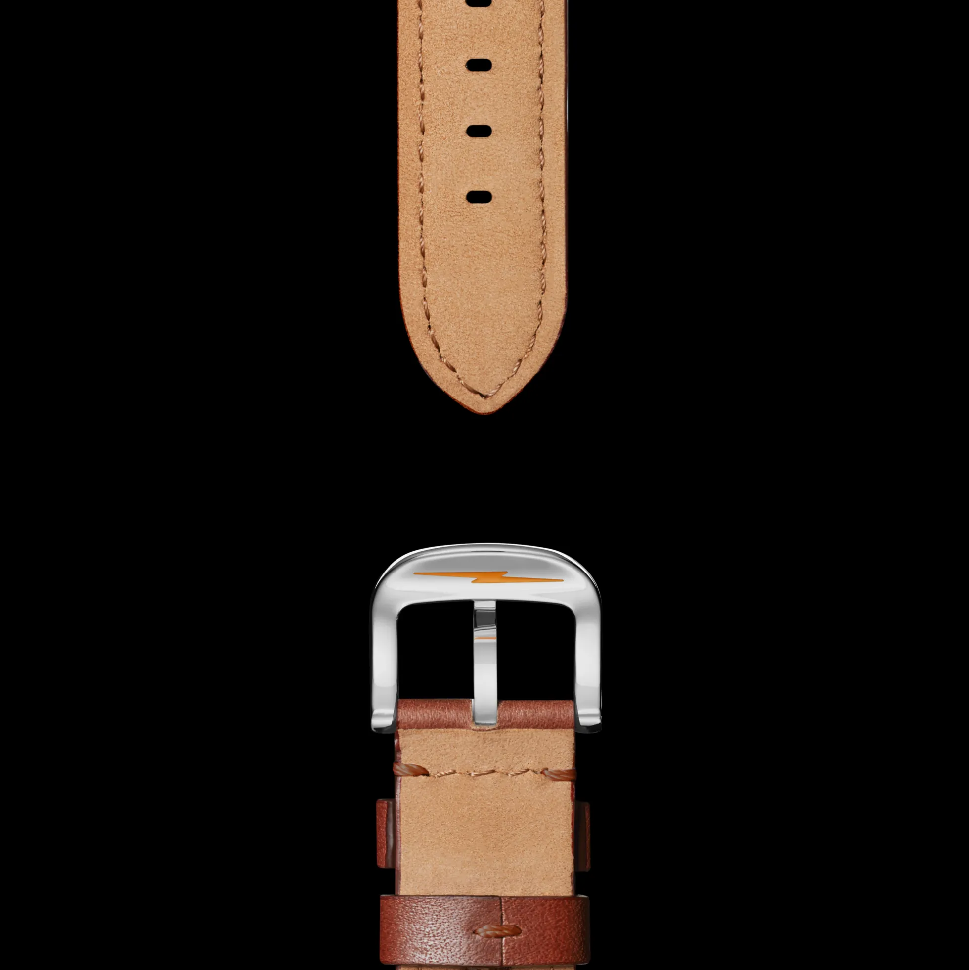 22mm Dark Cognac Leather Watch Strap