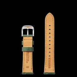 20mm Green Leather Watch Strap