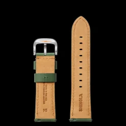 24mm Green Leather Watch Strap
