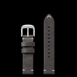 20mm Grizzly Black Leather Watch Strap