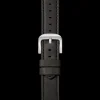 24mm Grizzly Black Leather Watch Strap
