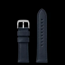 24mm Navy Leather Watch Strap