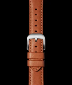 20mm Orange Leather Apple Watch Strap
