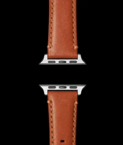 20mm Orange Leather Apple Watch Strap