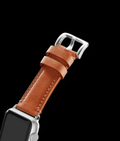 20mm Orange Leather Apple Watch Strap