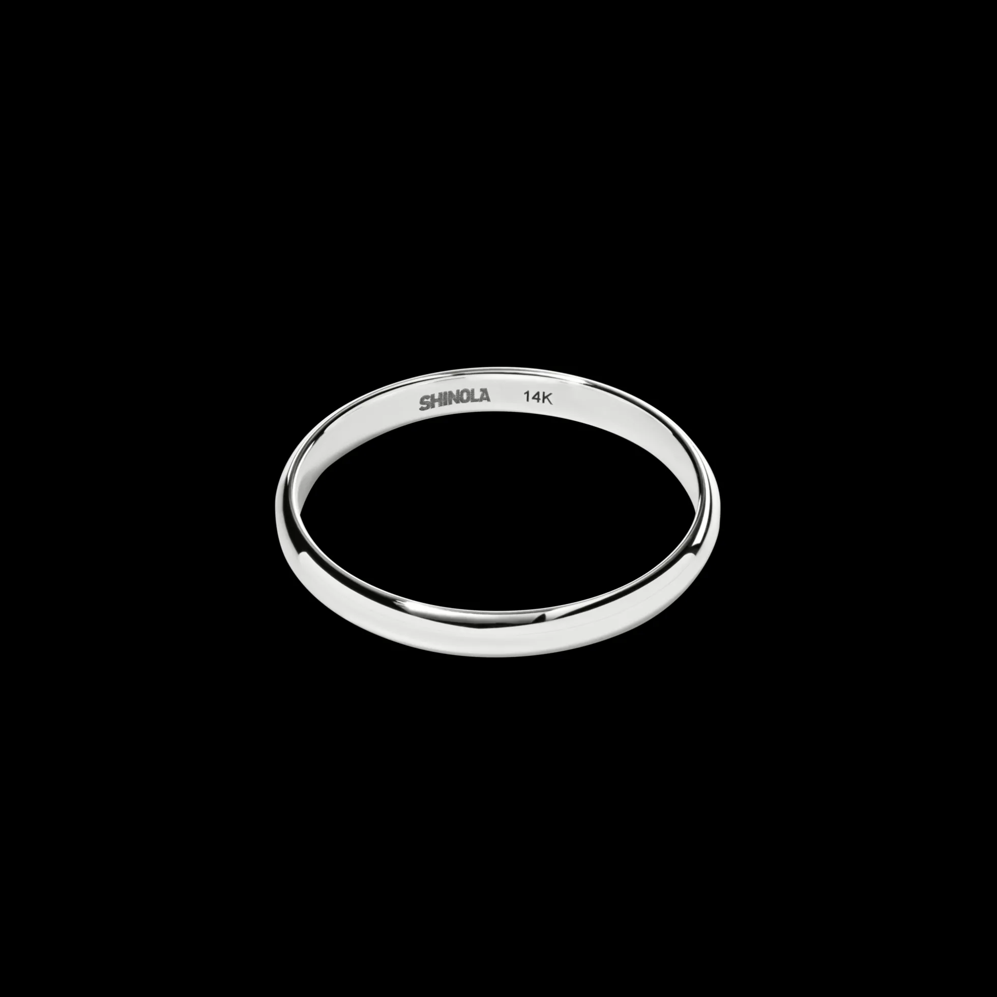 2mm Round White Gold Band