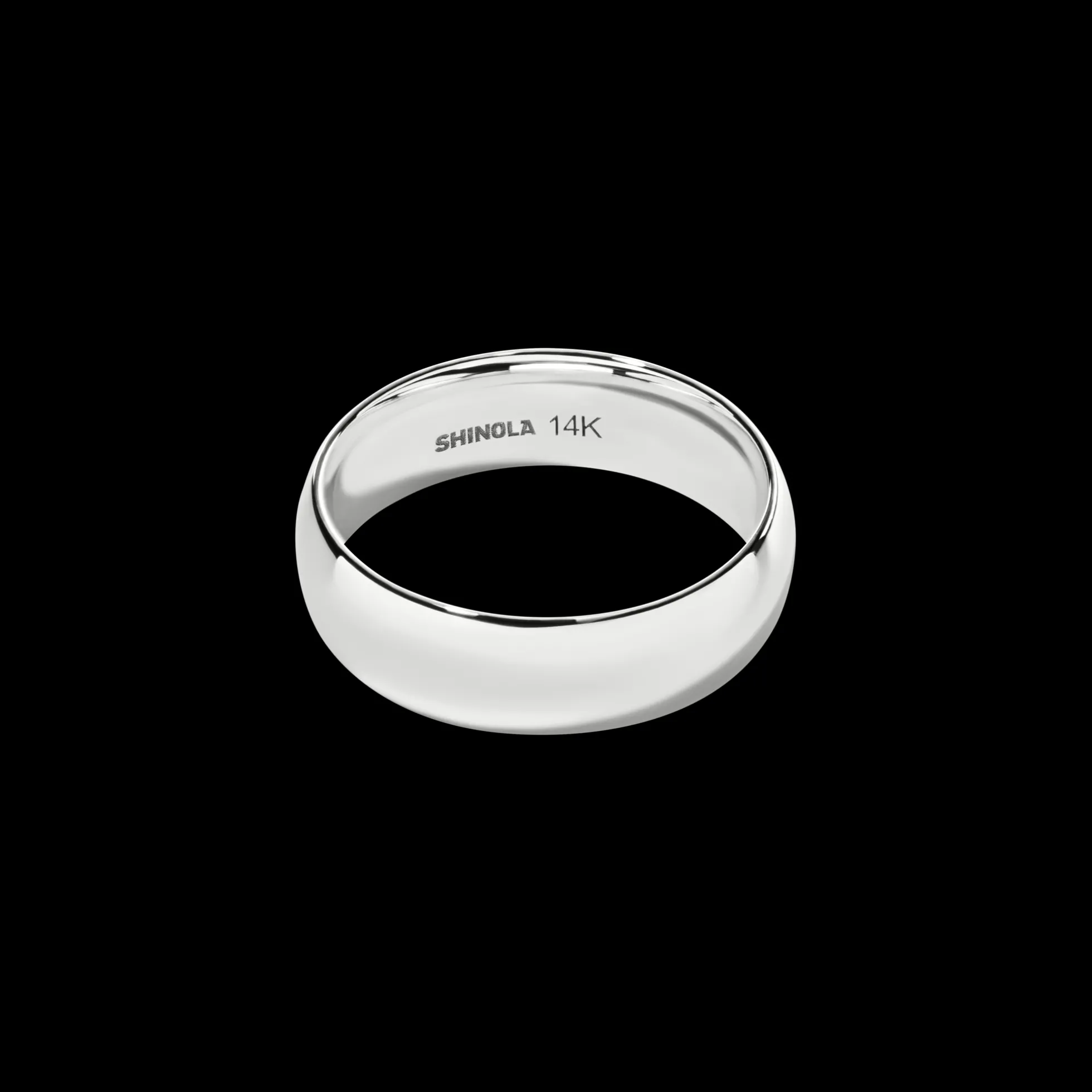 6mm Round White Gold Band