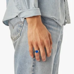 Octagonal Lapis Signet Ring