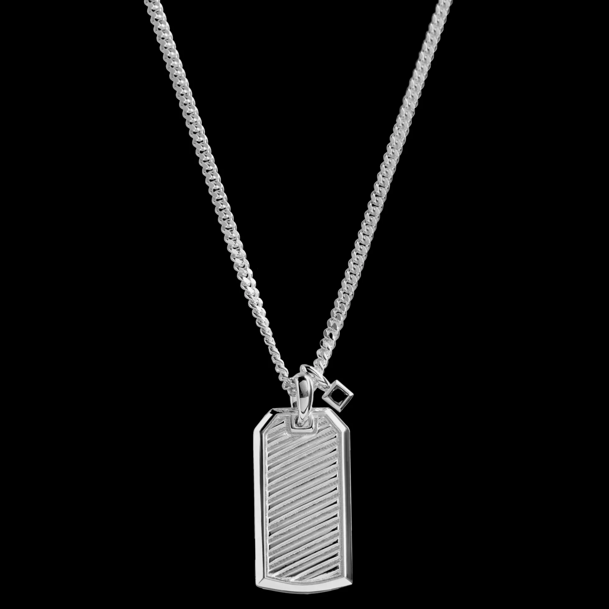 Ribbed Tag Necklace