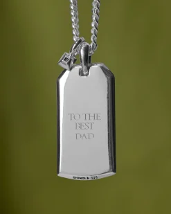 Ribbed Tag Necklace