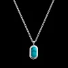 Turquoise Inlay Tag Necklace